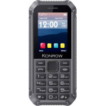 Konrow Stone Lite - Téléphone Antichoc Certifié IP65 - 2.4'' - Double Sim - Noir / Gris
