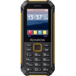 Konrow Stone Lite - Téléphone Antichoc Certifié IP65 - 2.4'' - Double Sim - Noir / Jaune