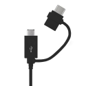 Samsung EP-DG950DBE - Câble Data combo Micro USB & Type C - 1.2m - Recharge rapide - Noir (En Vrac)