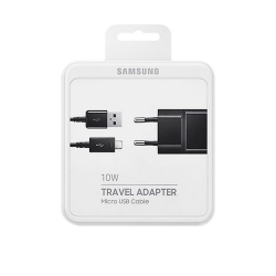 Samsung EP-TA12EBEUGWW - Chargeur Secteur Complet, Adaptateur 2A & Câble Micro USB - Noir (Emballage Originale)