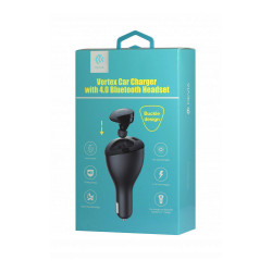 Adaptateur Allume Cigare USB Universel - 2.1A - Avec Oreillette Bluetooth - Noir (Emballage Originale)