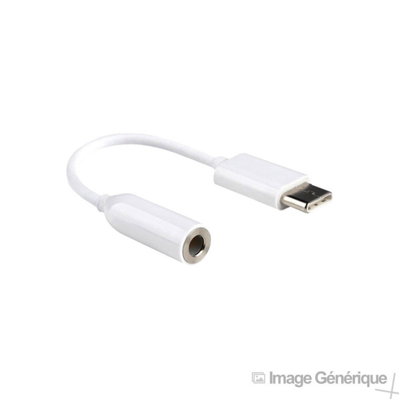Grossiste Huawei - Adaptateur USB Type-C vers Jack 3.5mm - Blanc (E