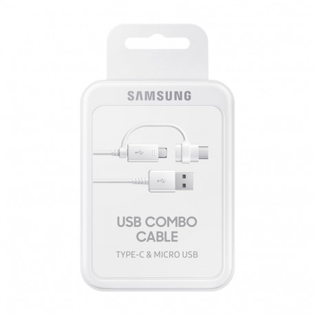 Samsung EP-DG930DWEGWW - Câble Combo Micro USB & Type C - 1.5m - Blanc (Blister)