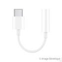 Adaptateur USB Type-C (Embout Long de 9mm) vers Jack 3.5mm - Blanc