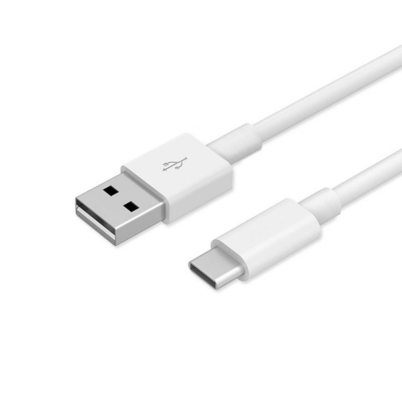 Câble Data USB Type C - 1m, Embout long de 8mm - Blanc (En Vrac)