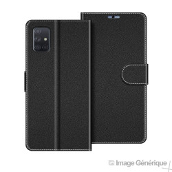 Étui à Rabat Similicuir pour Samsung Galaxy A51 - Noir (En Vrac)
