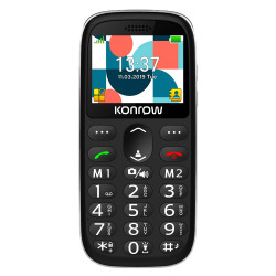 Konrow Senior 231 - Écran 2.31'' - Double Sim - Noir (Dock de charge Fourni)