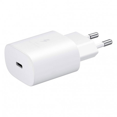 Samsung EP-TA800EB - Adaptateur Secteur USB Type C (25W, Fast Charge, Blanc) - Original, Bulk