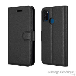 Étui à Rabat Similicuir pour Samsung Galaxy M21- Noir