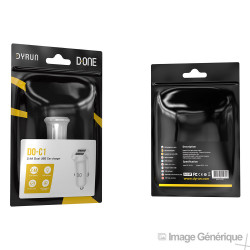 Adaptateur Allume Cigare 2 Ports USB Universel - 2.4A, Blanc (Compatible, Blister)
