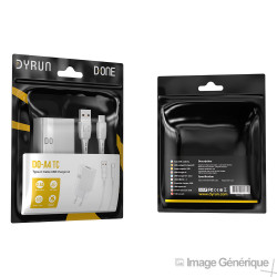 Chargeur Secteur Complet - Adaptateur USB 2.4A & Câble USB Type-C Détachable, Blanc (Compatible, Blister)