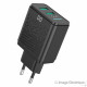Adaptateur Secteur 2 Ports USB Universel - 2.4A, Fast Charge, Noir (Compatible, Blister)