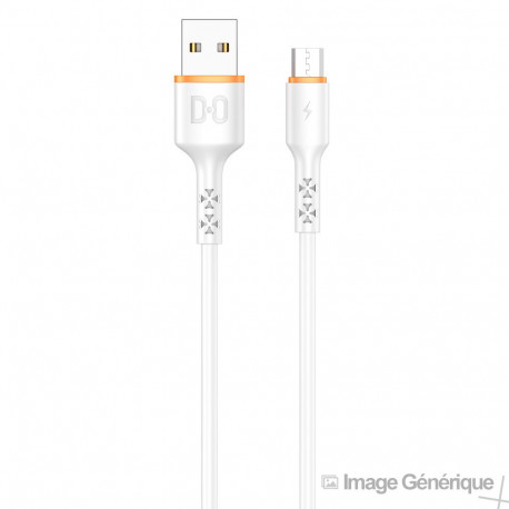 Câble Data Micro USB Vers USB - 1m - Blanc - (Compatible, Blister)