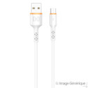 Câble Data Micro USB Vers USB - 1m - Blanc - (Compatible, Blister)