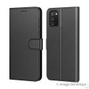 Étui à Rabat Similicuir pour Samsung Galaxy A02s - Noir (En Vrac)