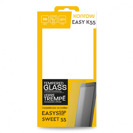 Verre Trempé Pour Konrow Easy K55 (Compatible Easy S55P 2021 et Sweet55 - 9H, 0.33mm)