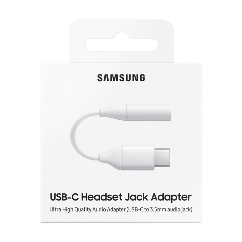 Câble adaptateur USB C (type C) vers prise casque audio jack audio 3,5 -  Blanc