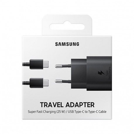 Samsung EP-TA800XBEGWW - Chargeur Secteur, Adaptateur USB Type C Fast  Charge 25W & Câble USB Type C - Noir (Emballage Original)