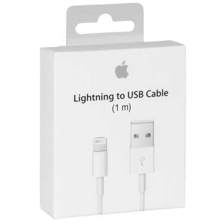 Apple MD818 Câble Lightning Original  - 1m - Blanc (Blister)