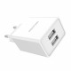 Konrow KC12AAW - Adaptateur Secteur 2 Ports USB A - Charge rapide 12W Blanc (Compatible, Blister)