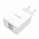 Konrow KC12AAW - Adaptateur Secteur 2 Ports USB A - Charge rapide 12W Blanc (Compatible, Blister)