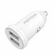 Konrow KCC12AAW - Adaptateur Allume-cigare 2 Ports USB   - Charge rapide 12W, Blanc (Compatible, Blister)