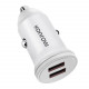 Konrow KCC12AAW - Adaptateur Allume-cigare 2 Ports USB   - Charge rapide 12W, Blanc (Compatible, Blister)