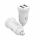 Konrow KCC12AAW - Adaptateur Allume-cigare 2 Ports USB   - Charge rapide 12W, Blanc (Compatible, Blister)