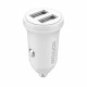 Konrow KCC12AAW - Adaptateur Allume-cigare 2 Ports USB   - Charge rapide 12W, Blanc (Compatible, Blister)