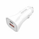 Konrow KCC20ACW - Adaptateur Allume-cigare 1 Port USB A & 1 Port USB Type C   - Charge rapide 20W, Blanc (Compatible, Blister)