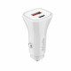 Konrow KCC20ACW - Adaptateur Allume-cigare 1 Port USB A & 1 Port USB Type C   - Charge rapide 20W, Blanc (Compatible, Blister)