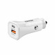 Konrow KCC20ACW - Adaptateur Allume-cigare 1 Port USB A & 1 Port USB Type C   - Charge rapide 20W, Blanc (Compatible, Blister)