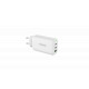 Konrow KC65ACCW - Adaptateur Secteur 3 Ports ( 1 Port Type A & 2 Ports Type C ) Charge rapide 65W, Blanc (Compatible, Blister)