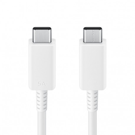 Samsung EP-DX510JWEGEU - Câble USB Type-C Vers USB Type-C (5A - 1,80m) Blanc - Emballage Original