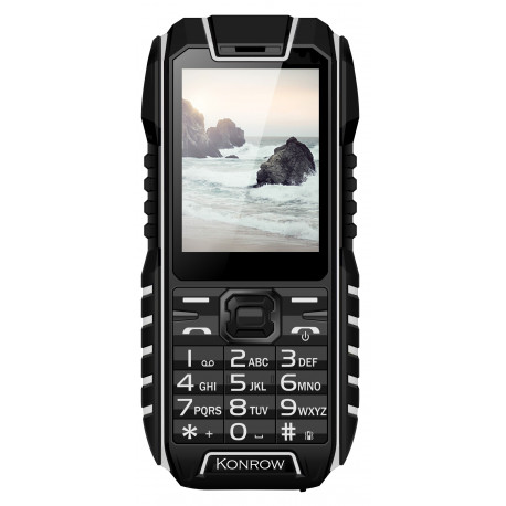 Téléphone Antichoc Konrow Stone - 2.4'' - Noir / Blanc