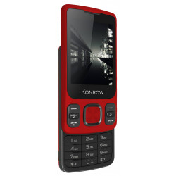 Konrow Slider - Téléphone Coulissant - Ecran 2.4'' - Double Sim - Rouge