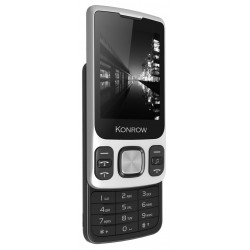 Konrow Slider - Téléphone Coulissant - Ecran 2.4'' - Double Sim - Argent