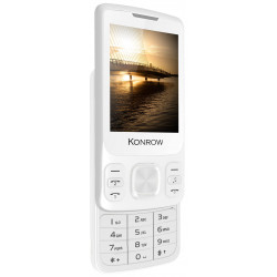 Konrow Slider - Téléphone Coulissant - Ecran 2.4'' - Double Sim - Blanc